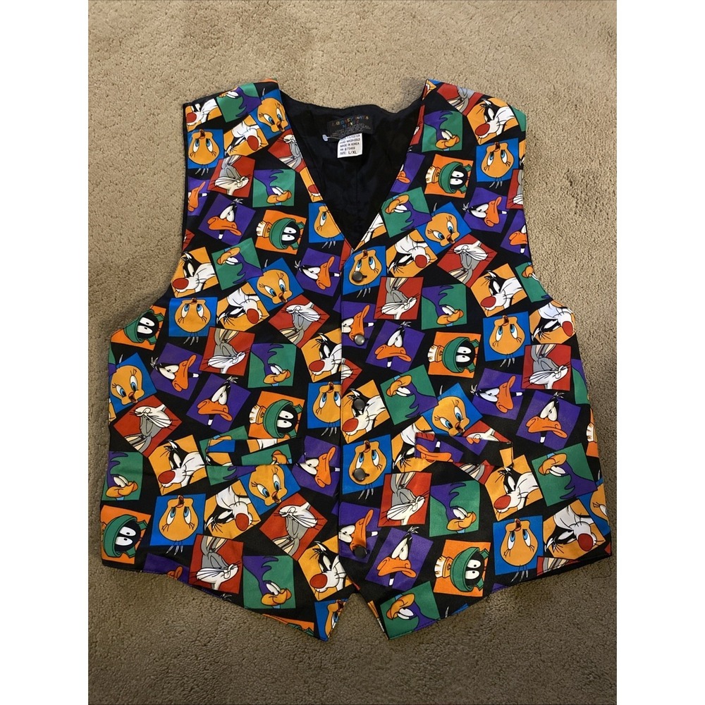 VINTAGE 90's LOONEY TUNES  VEST SIZE L/XL BUGS BUNNY/TWEETY/SYLVESTER UNISEX
